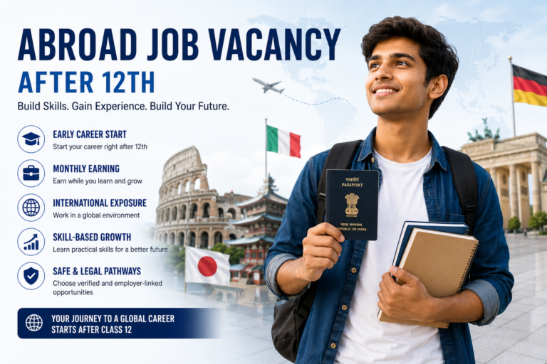 abroad jobs for indian 12th pass