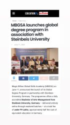 MBGSA launches global degree program in association with Steinbeis University